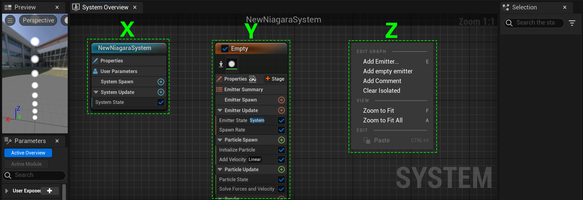 Niagara的System Overview系统概览面板详解-游戏特效案例库